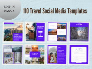 110 Travel Social Media Templates for Canva