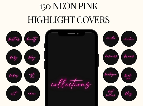 150 Neon Pink Highlight Covers