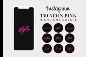 150-Neon-Pink-Instagram-Highlight-Covers-Graphics-14969437-1-1-580x387 150 Neon Pink Instagram Highlight Covers