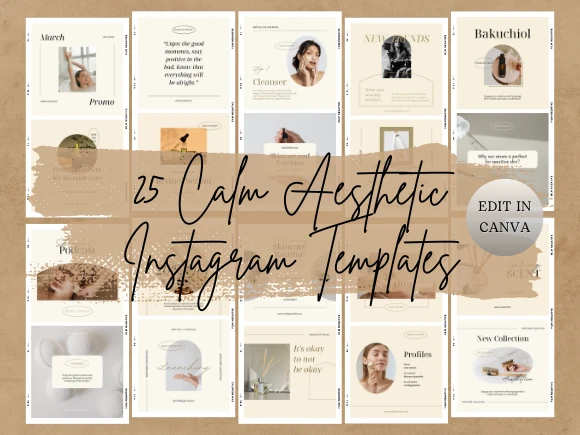 25 Calm Aesthetic Instagram Templates