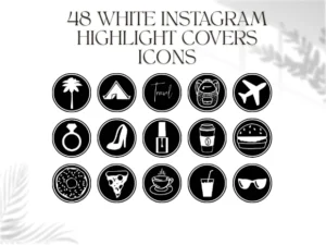 48 White Instagram Highlight Covers Icons