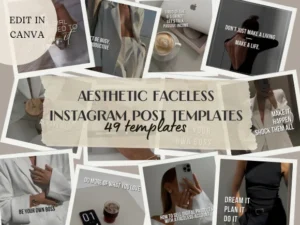 49 Aesthetic Faceless Instagram Post Templates