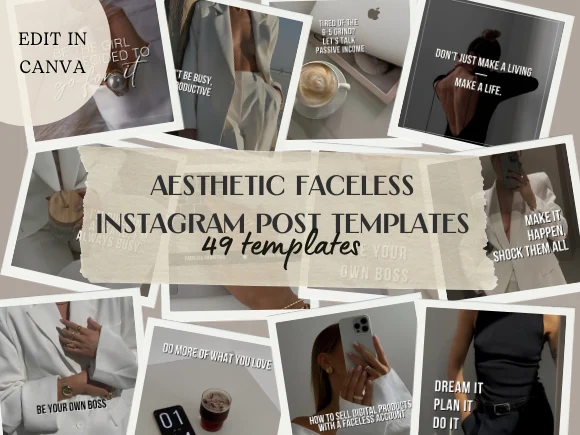49 Aesthetic Faceless Instagram Post Templates