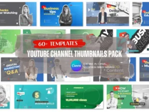 60+ YouTube Channel Thumbnails Pack