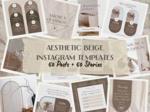 Aesthetic Beige Instagram Templates for Creators