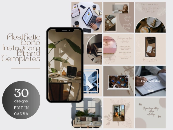 Aesthetic Boho Instagram Brand Templates