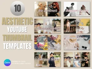 Aesthetic YouTube Thumbnail Templates Canva