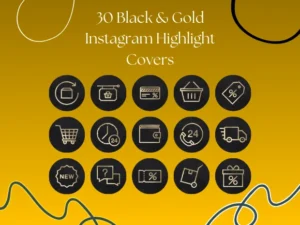 Black & Gold Instagram Highlight Covers