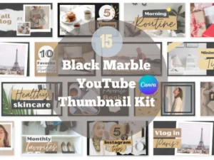 Black Marble YouTube Thumbnail Kit