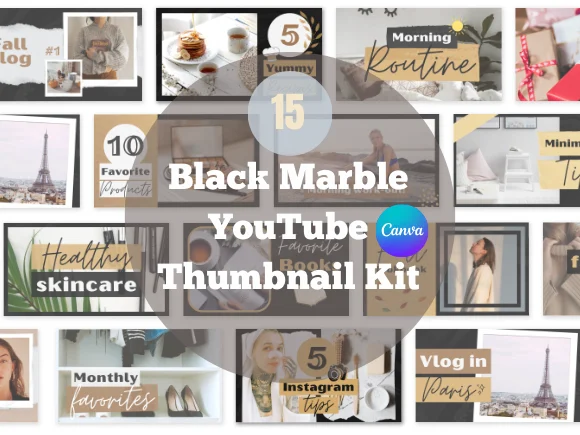 Black Marble YouTube Thumbnail Kit