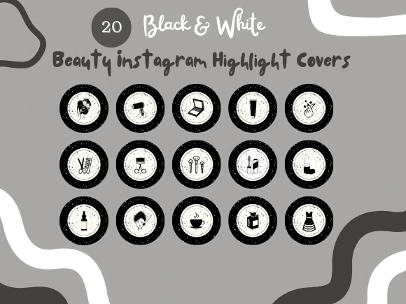 Black & White Beauty Instagram Highlight Covers