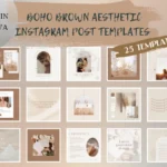 Boho Brown Aesthetic Instagram Post Templates