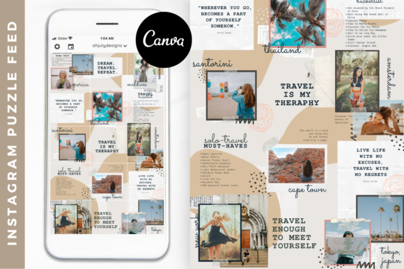 Boho Instagram Puzzle Feed Templates