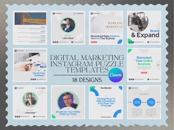 Digital Marketing Instagram Puzzle Templates