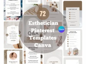 Esthetician Pinterest Templates Canva