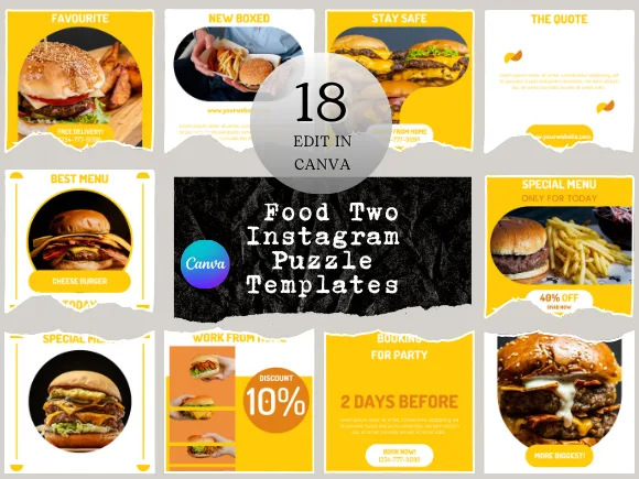 Food Two Instagram Puzzle Templates
