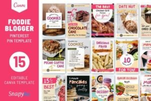 Foodie Blogger Pinterest Templates