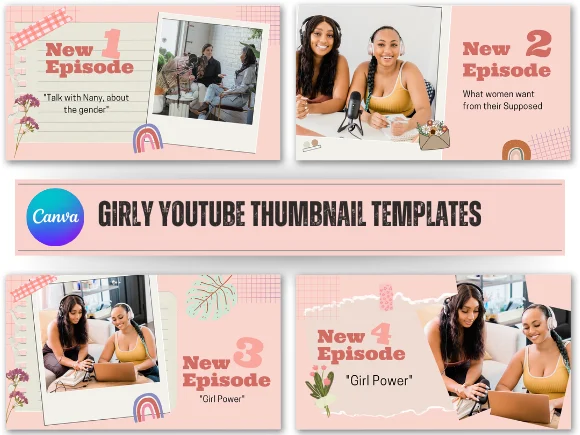Girly YouTube Thumbnail Templates