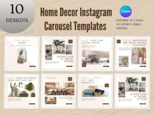  Home Decor Instagram Carousel Templates