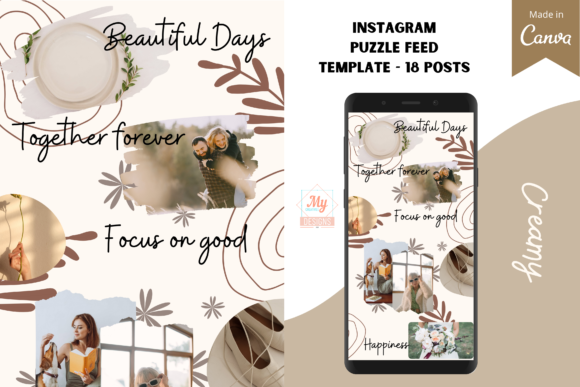 Creamy Instagram Puzzle Feed Templates