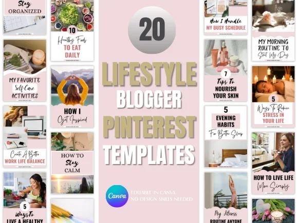 Lifestyle Blogger Pinterest Templates