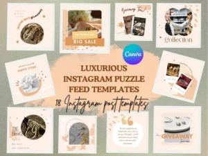 Luxurious Instagram Puzzle Feed Templates