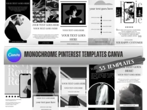 Monochrome Pinterest Templates Canva