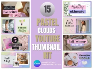 Pastel Clouds YouTube Thumbnail Kit