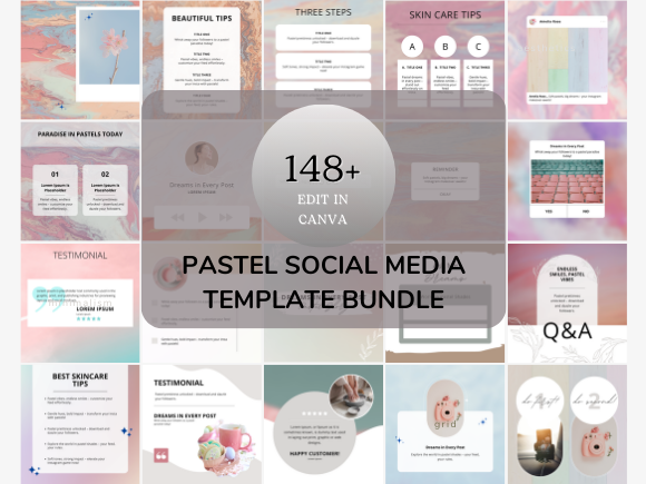 Pastel Social Media Template Bundle