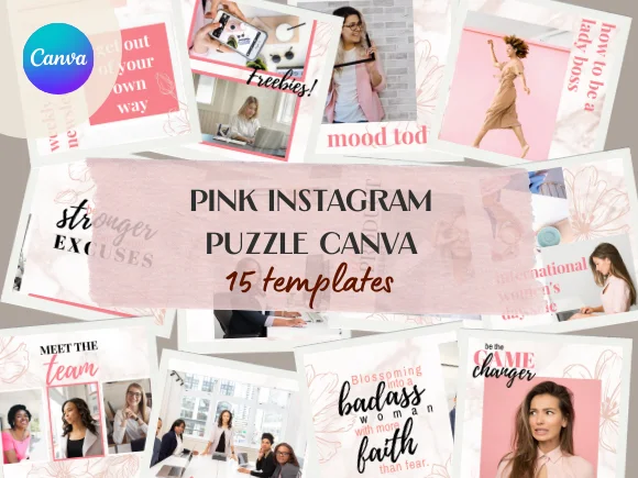 Pink Instagram Puzzle Canva