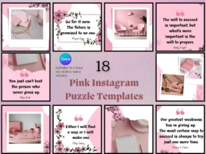 Pink Instagram Puzzle Templates