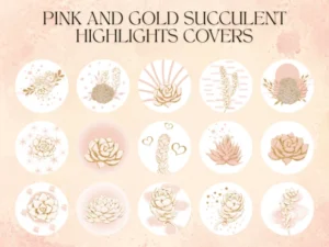 Pink and Gold Succulent Highlights Covers