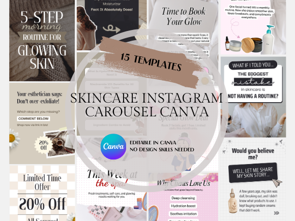 Skincare Instagram Carousel Canva