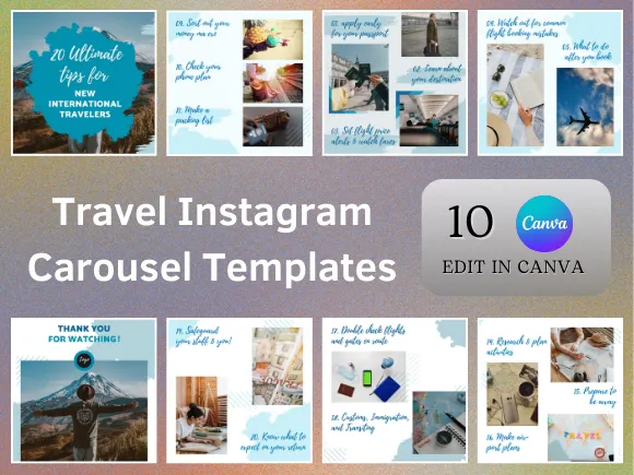 Travel Instagram Carousel Templates