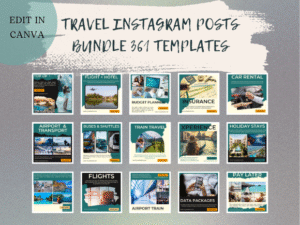 Travel Instagram Posts Bundle 361 Templates