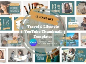 Travel & Lifestyle YouTube Thumbnail Templates