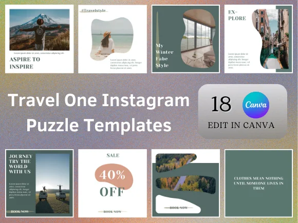 Travel One Instagram Puzzle Templates