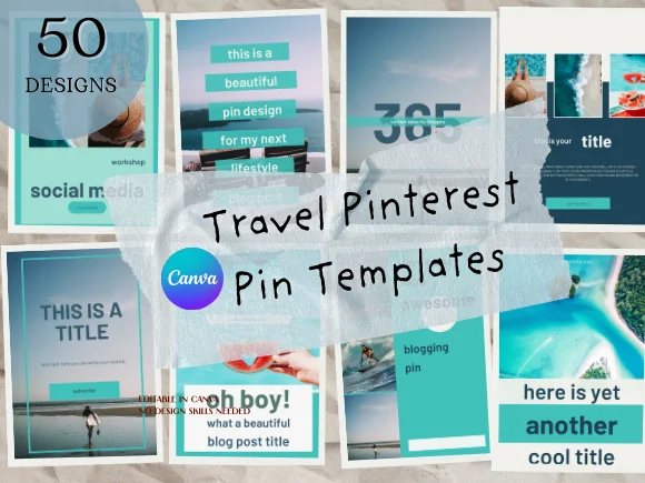 Travel Pinterest Pin Templates