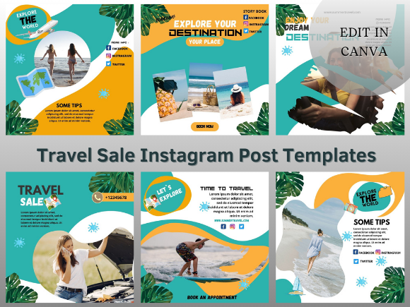 Travel Sale Instagram Post Templates