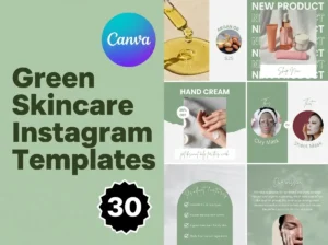Green Skincare Instagram Templates